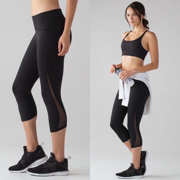 lululemon athletica Pants - Lululemon Train Times High Rise Crop Black Tights W6ADDS